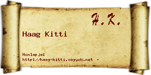 Haag Kitti névjegykártya